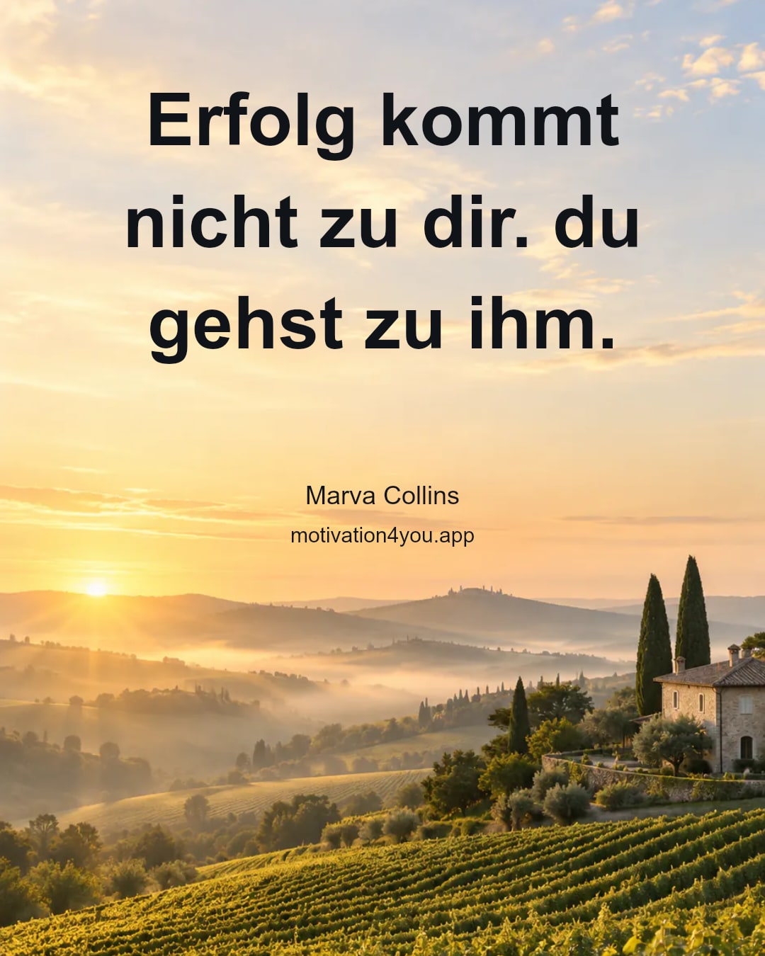 Erfolg kommt nicht zu dir. du gehst zu ihm.