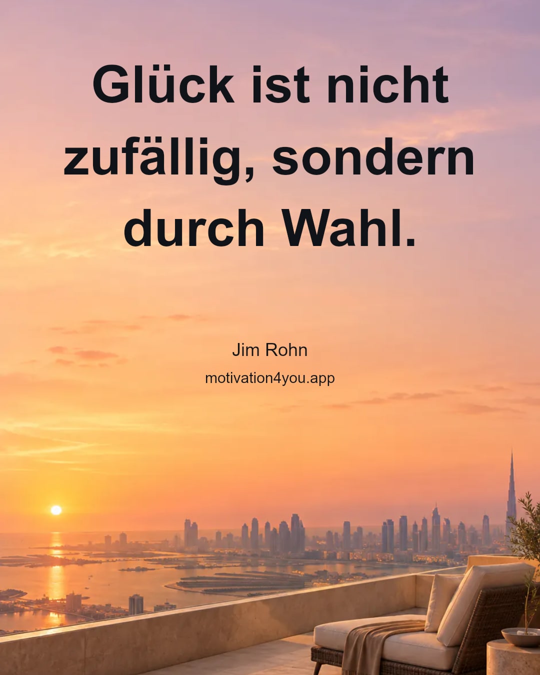Glück ist nicht zufällig, sondern durch Wahl.