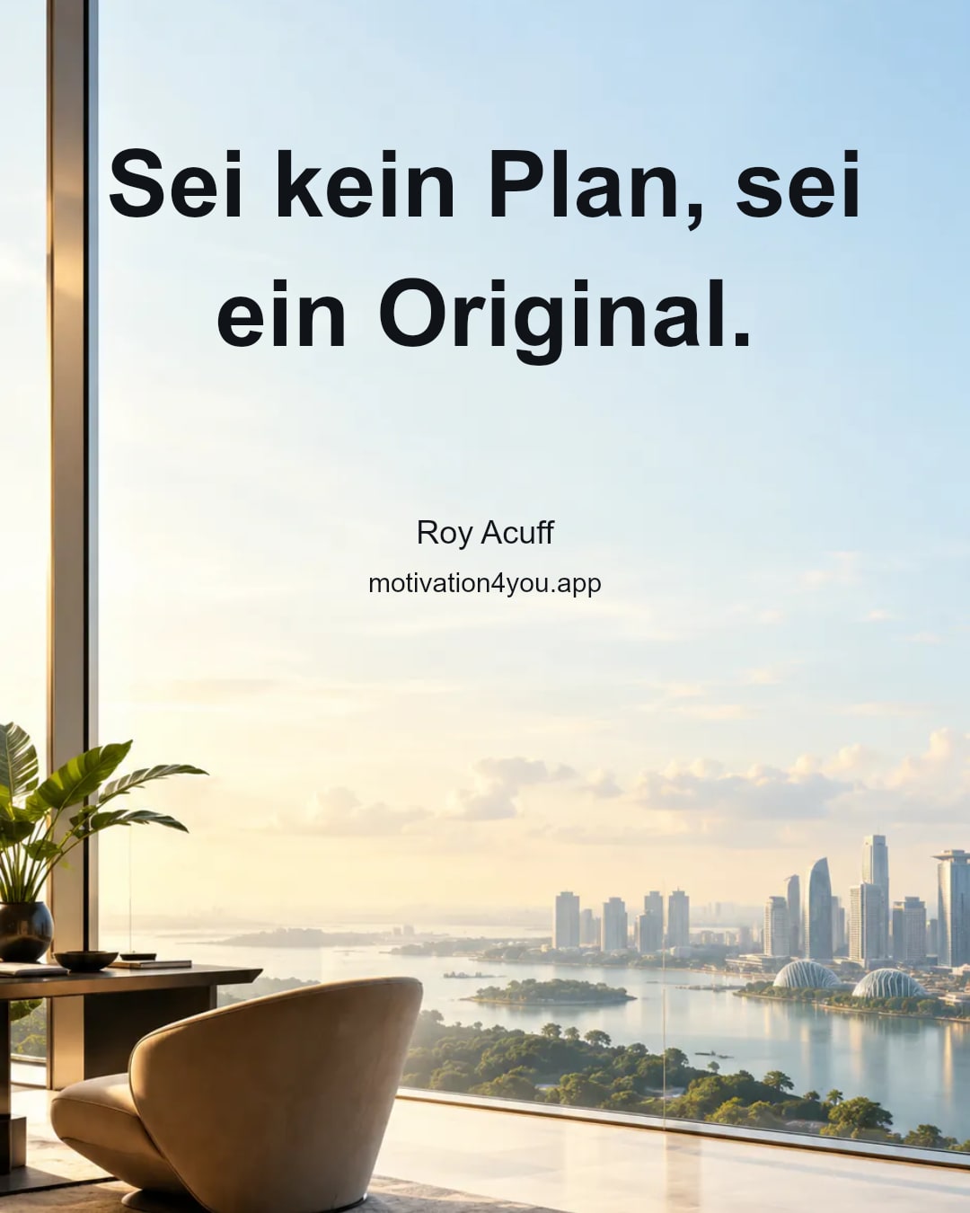Sei kein Plan, sei ein Original.