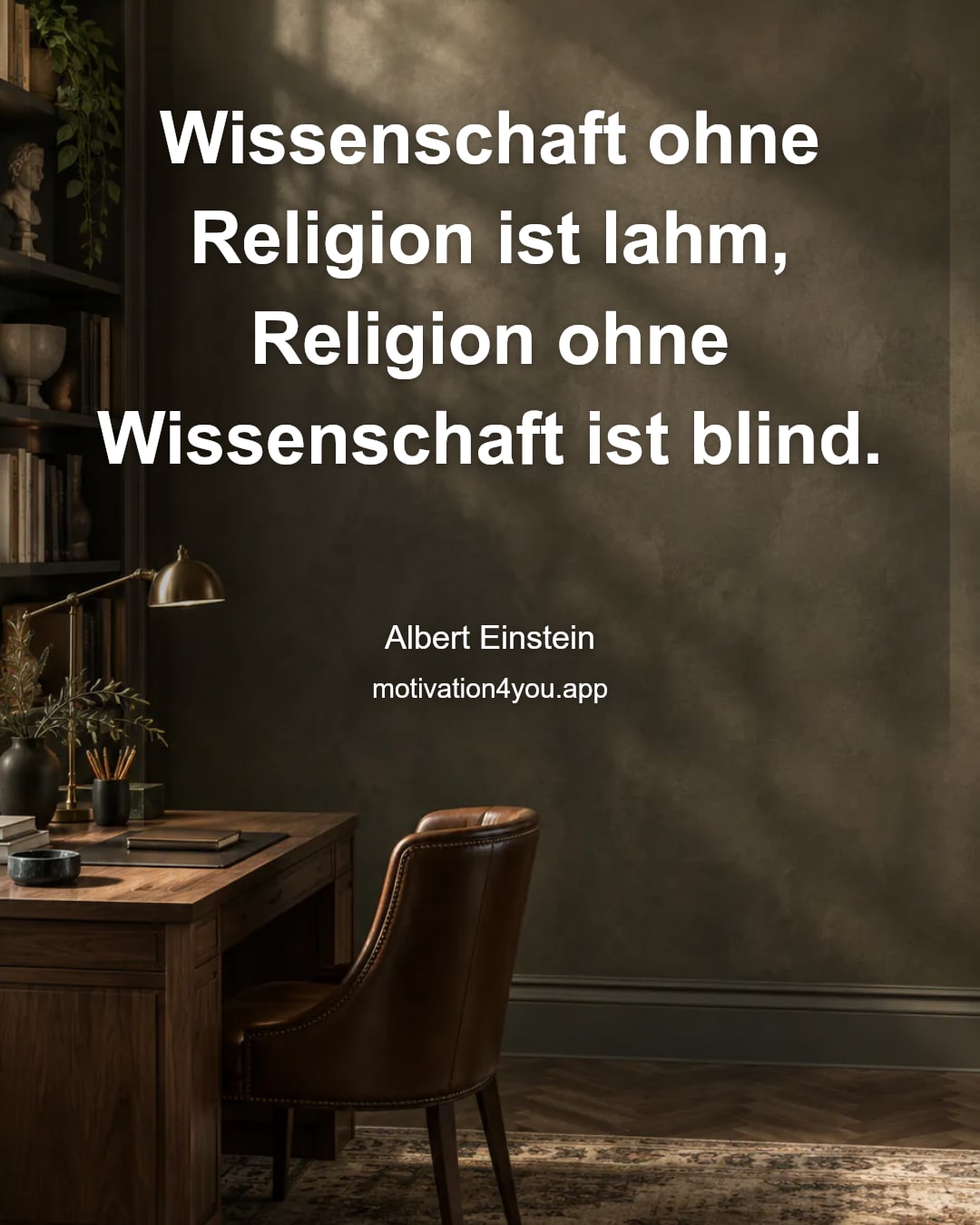 Wissenschaft ohne Religion ist lahm, Religion ohne Wissenschaft ist blind.