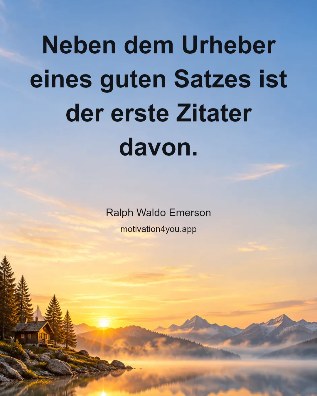 Neben dem Urheber eines guten Satzes ist der erste Zitater davon.