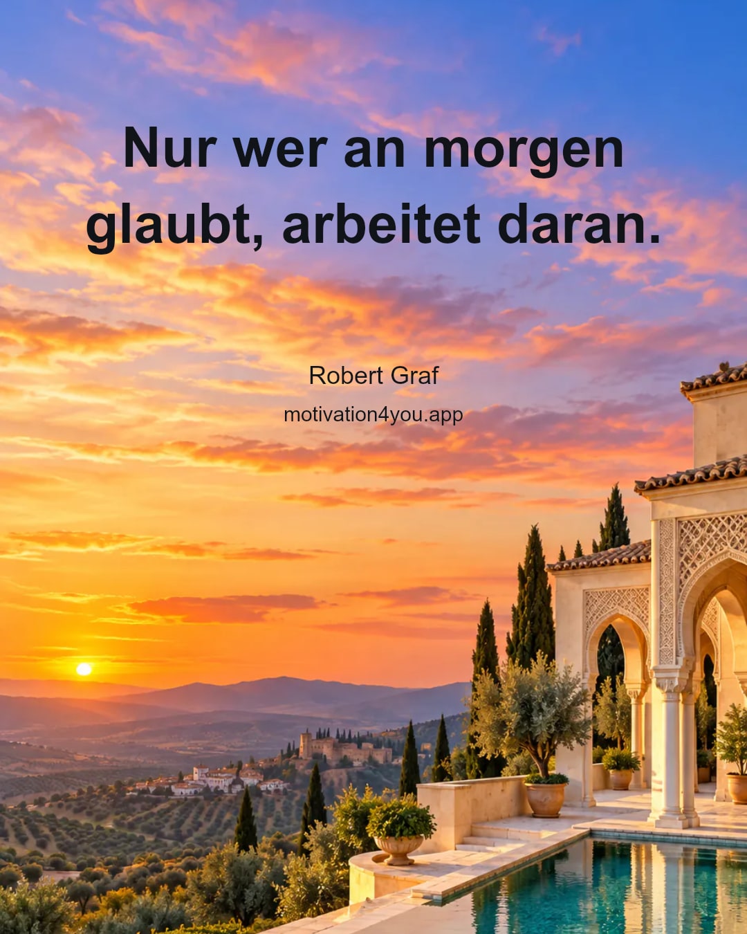 Nur wer an morgen glaubt, arbeitet daran.