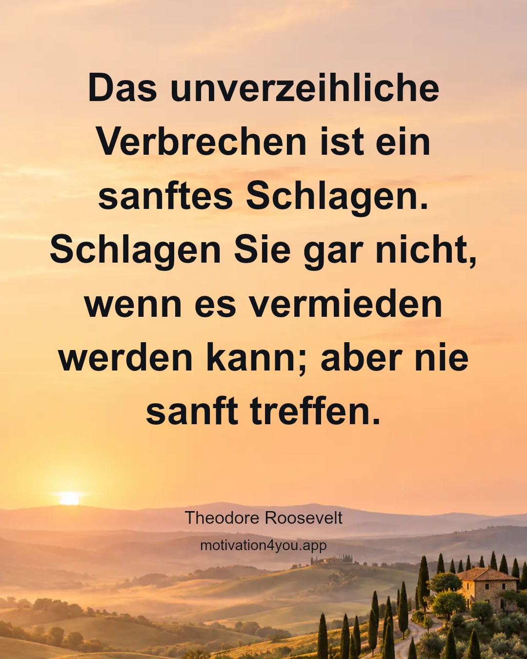 Das unverzeihliche Verbrechen ist ein sanftes Schlagen. Schlagen Sie gar nicht, wenn es vermieden werden kann; aber nie sanft treffen.
