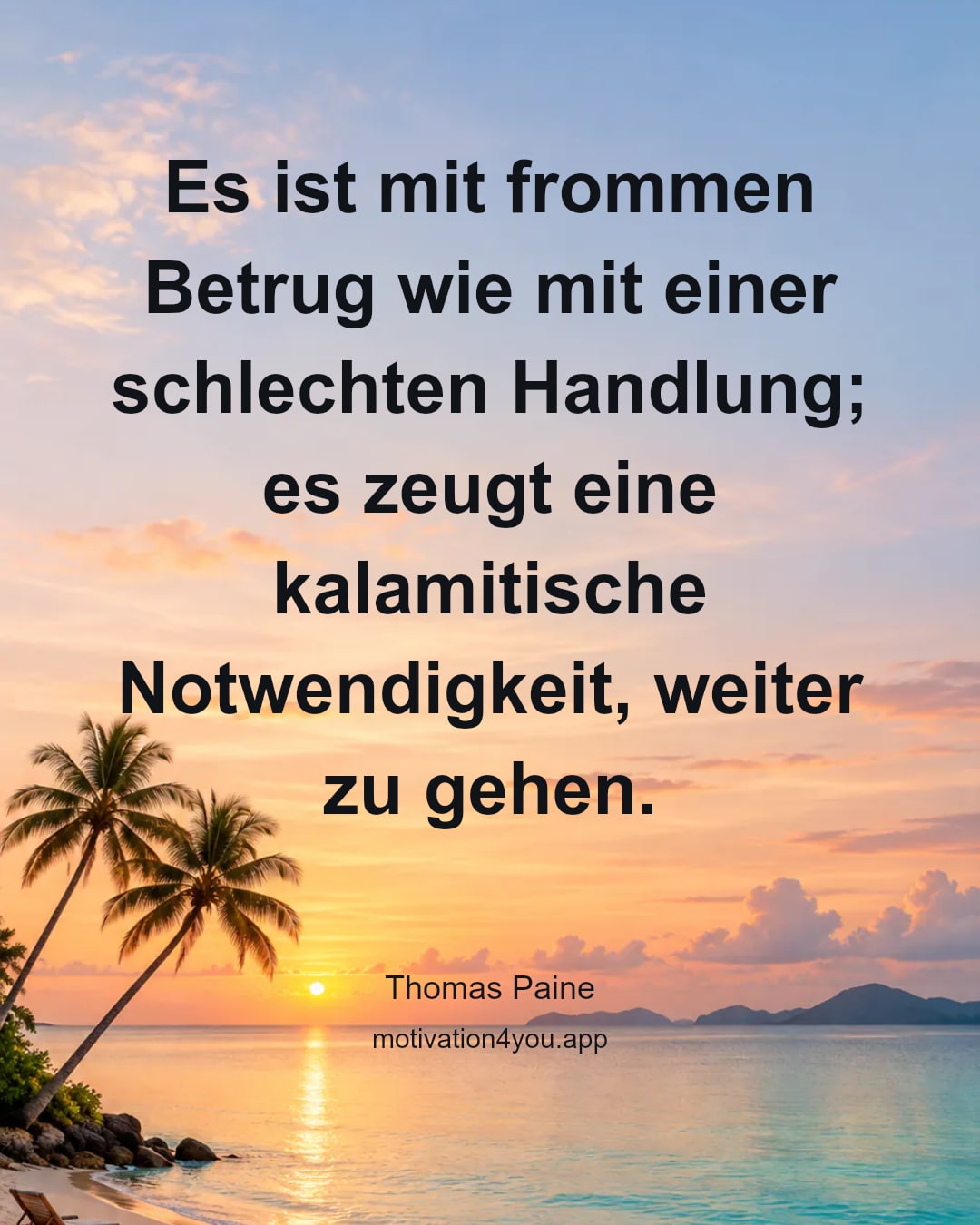 Es ist mit frommen Betrug wie mit einer schlechten Handlung; es zeugt eine kalamitische Notwendigkeit, weiter zu gehen.