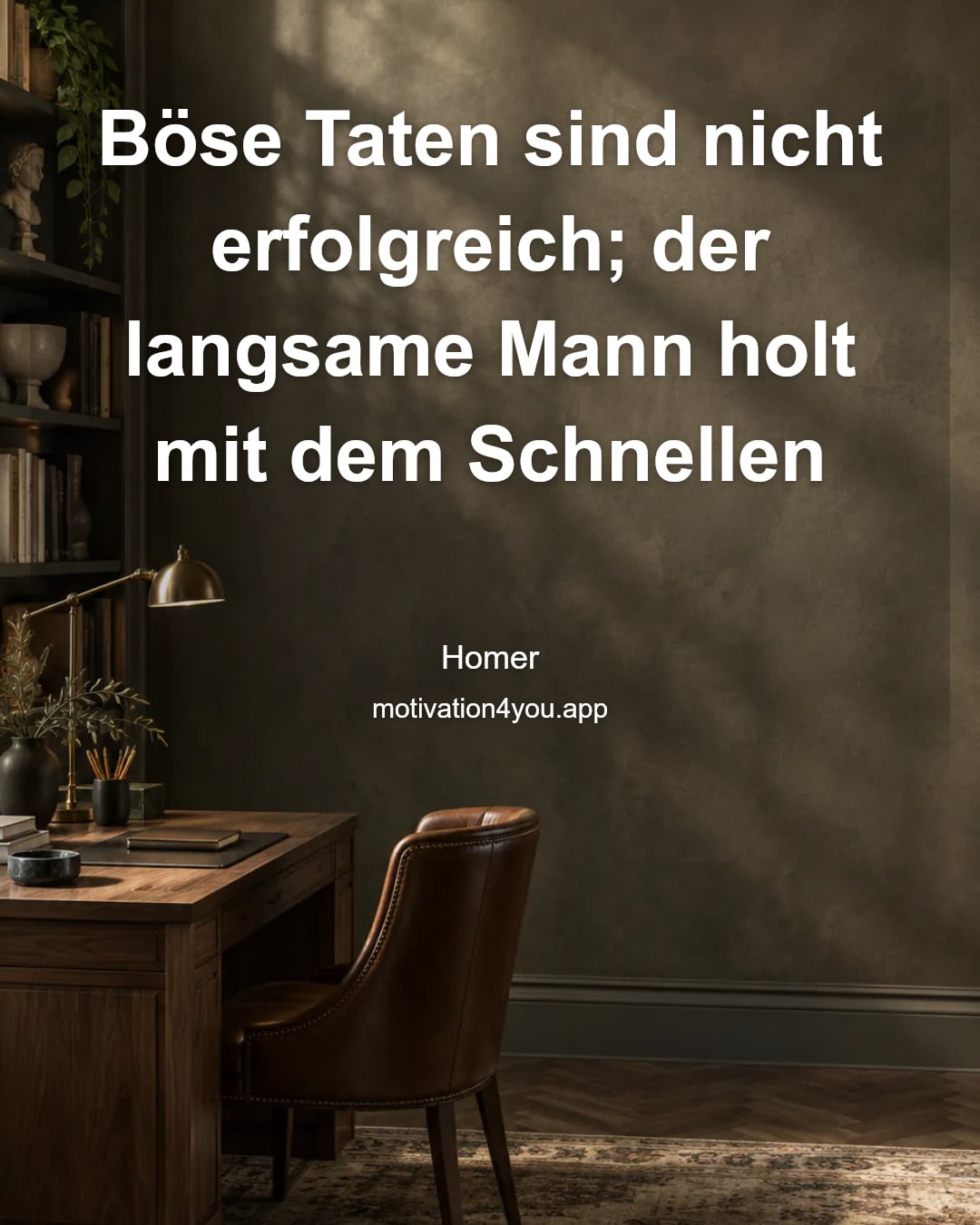 Böse Taten sind nicht erfolgreich; der langsame Mann holt mit dem Schnellen