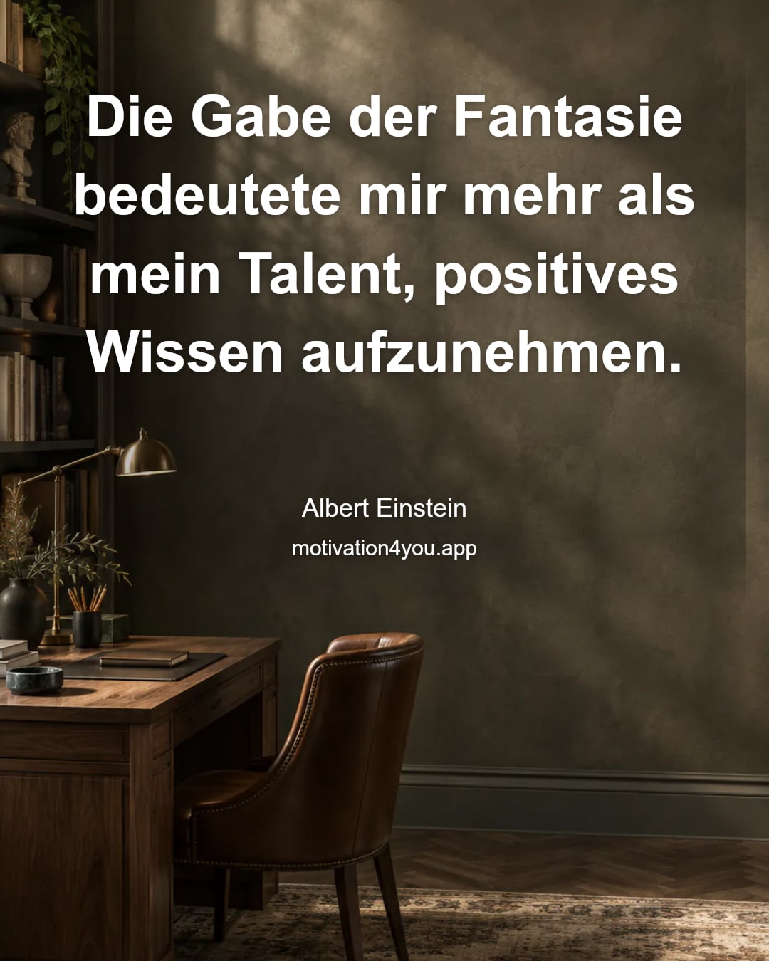 Die Gabe der Fantasie bedeutete mir mehr als mein Talent, positives Wissen aufzunehmen.