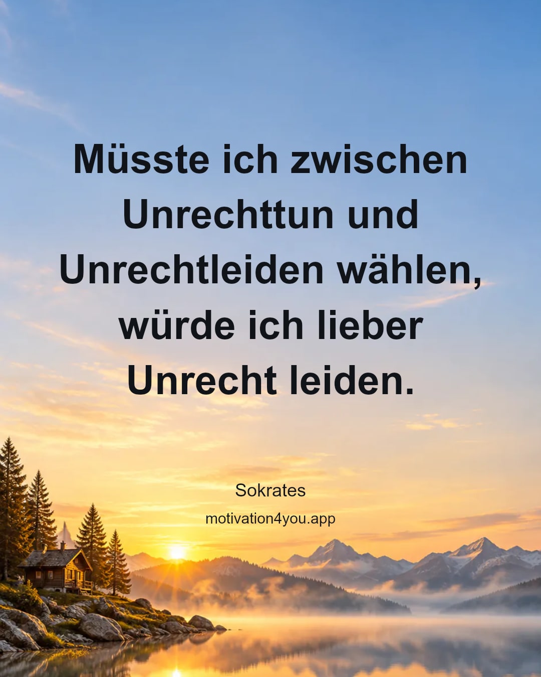Müsste ich zwischen Unrechttun und Unrechtleiden wählen, würde ich lieber Unrecht leiden.