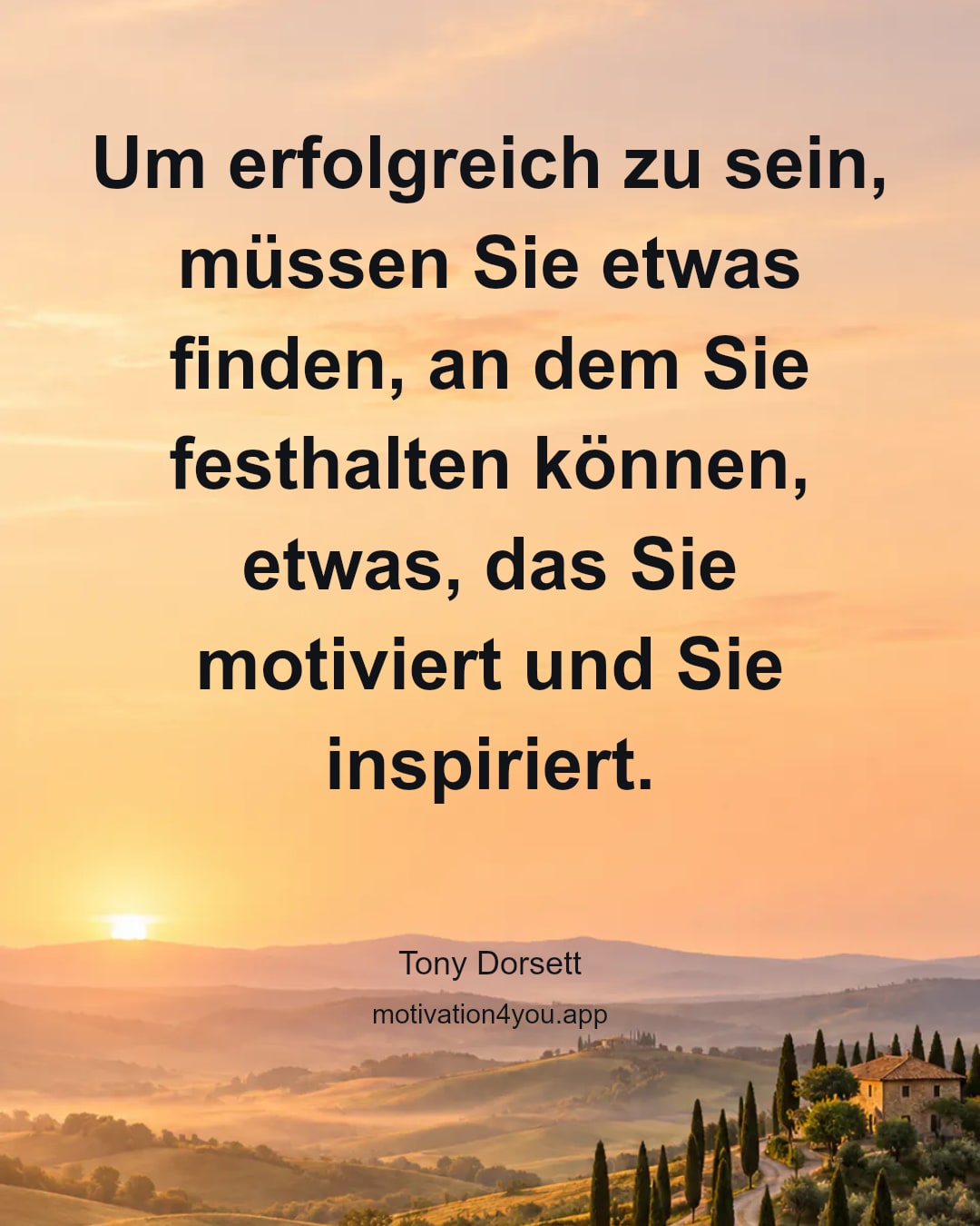 Um erfolgreich zu sein, müssen Sie etwas finden, an dem Sie festhalten können, etwas, das Sie motiviert und Sie inspiriert.