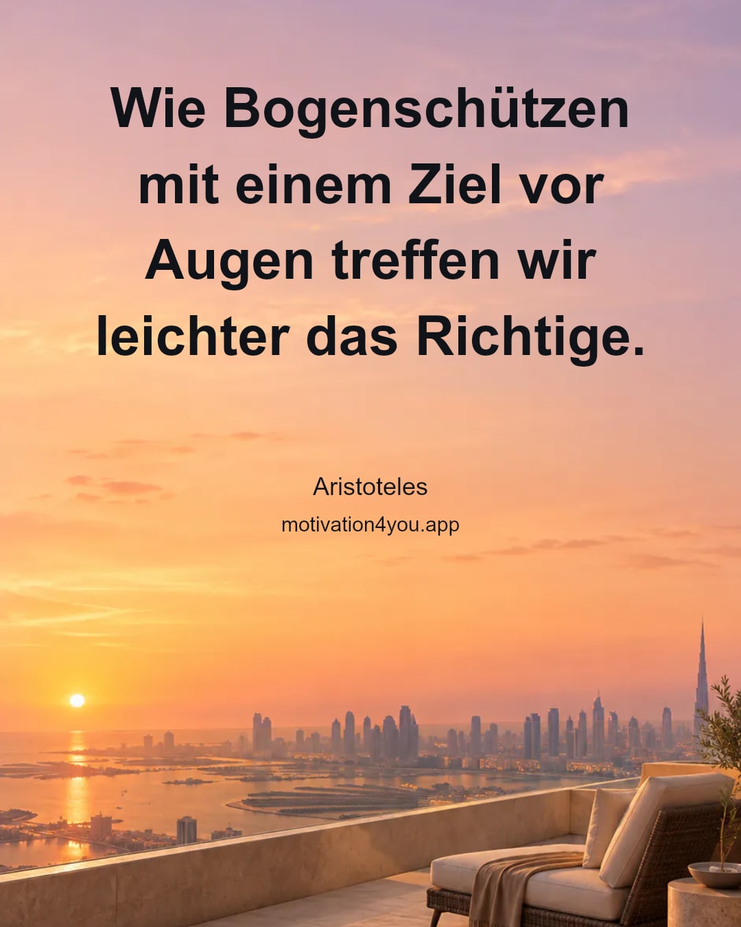 Wie Bogenschützen mit einem Ziel vor Augen treffen wir leichter das Richtige.