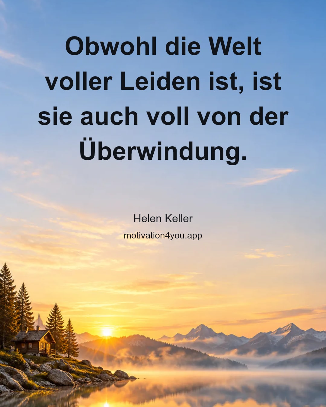 Obwohl die Welt voller Leiden ist, ist sie auch voll von der Überwindung.