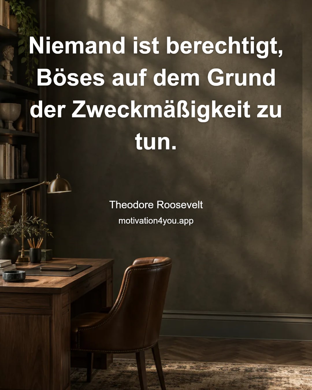 Niemand ist berechtigt, Böses auf dem Grund der Zweckmäßigkeit zu tun.
