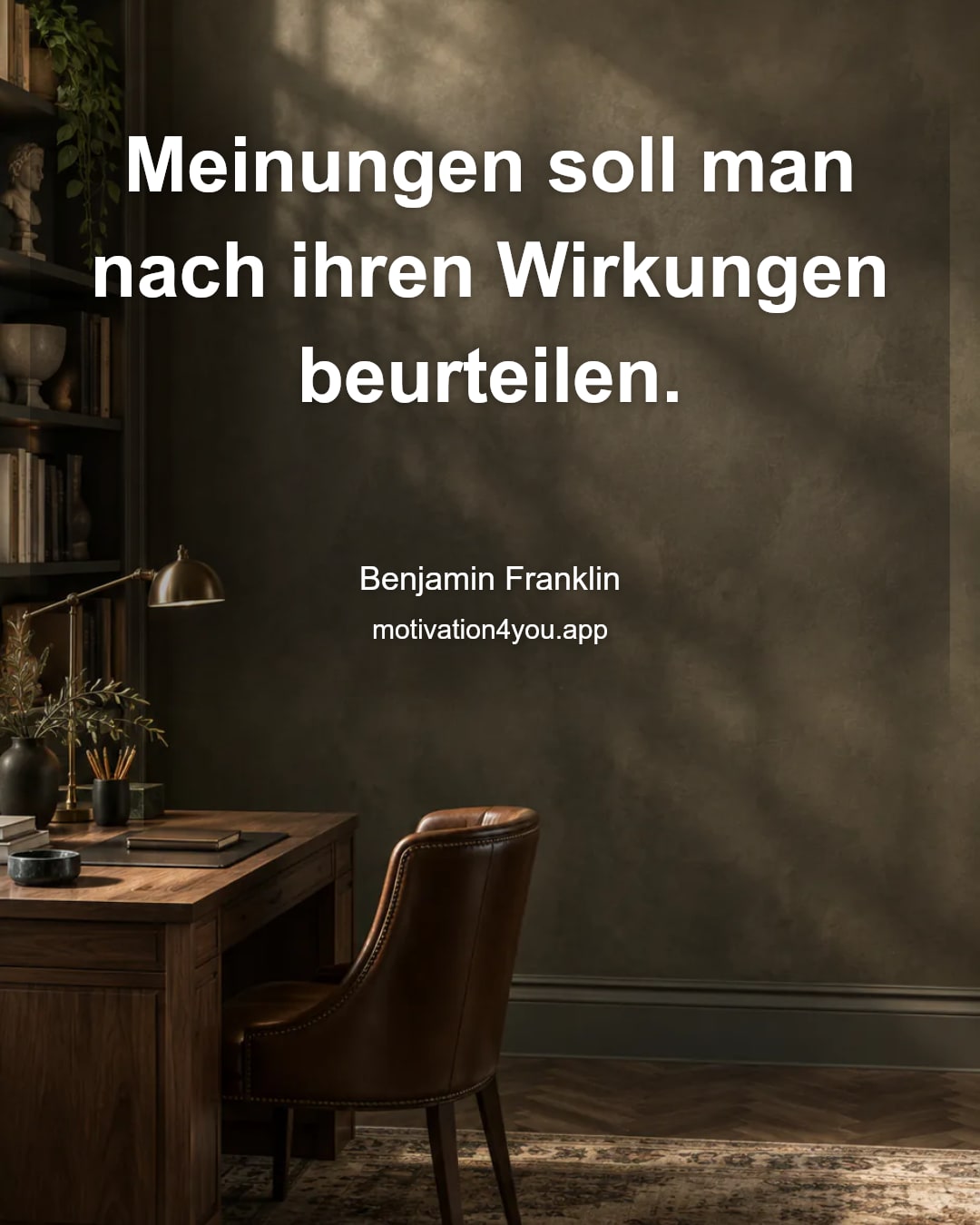 Meinungen soll man nach ihren Wirkungen beurteilen.