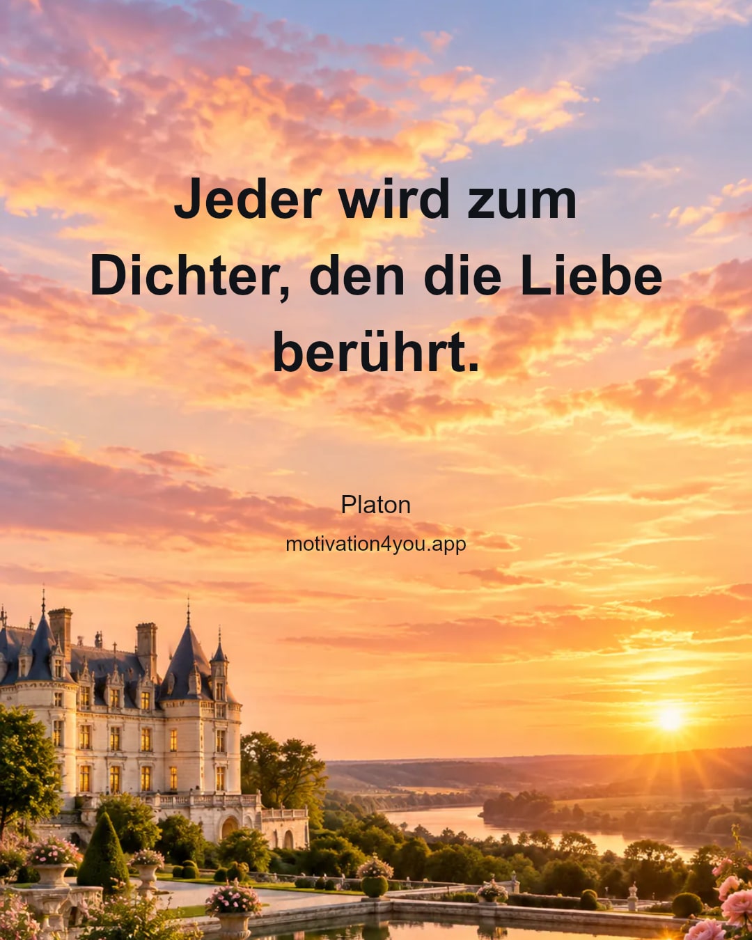 Jeder wird zum Dichter, den die Liebe berührt.