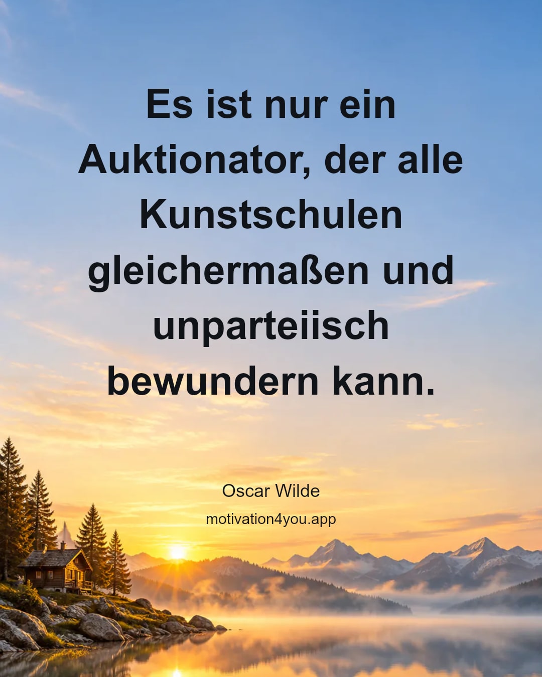 Es ist nur ein Auktionator, der alle Kunstschulen gleichermaßen und unparteiisch bewundern kann.