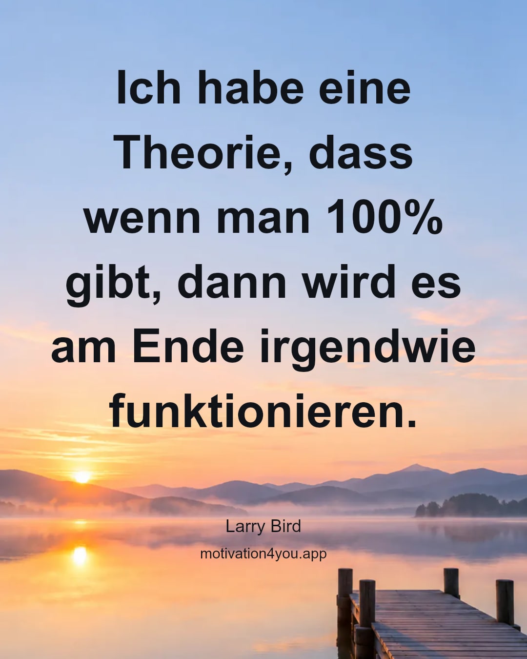 Ich habe eine Theorie, dass wenn man 100% gibt, dann wird es am Ende irgendwie funktionieren.