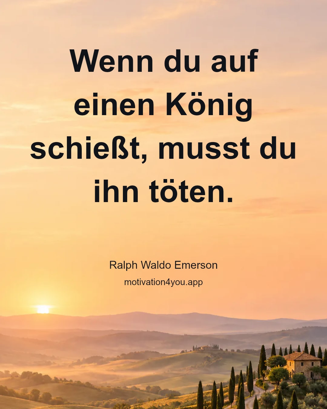 Wenn du auf einen König schießt, musst du ihn töten.