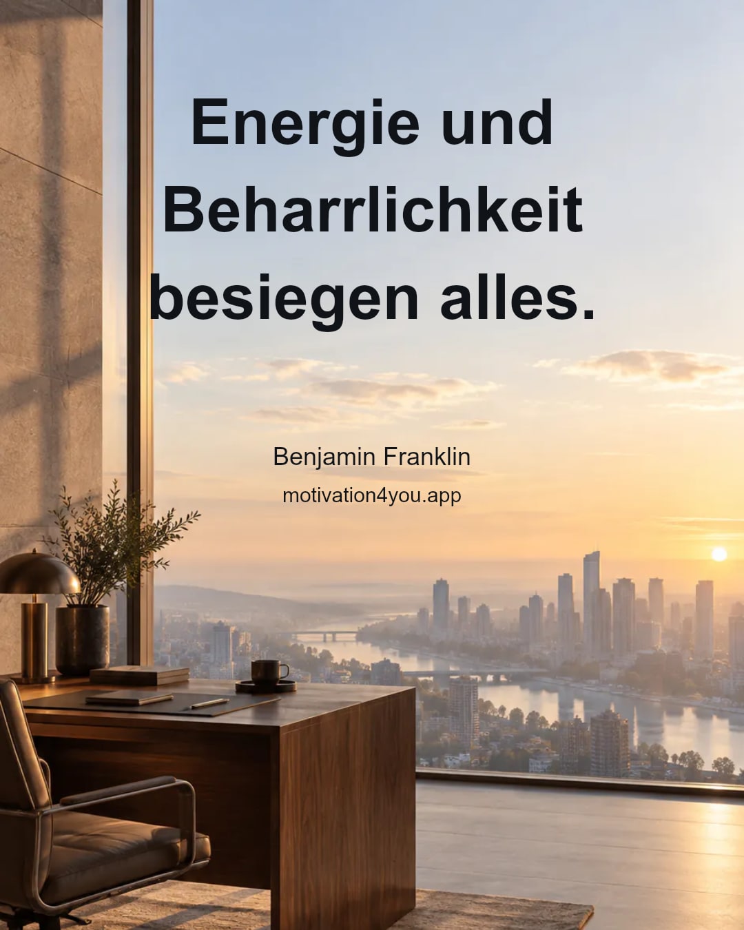 Energie und Beharrlichkeit besiegen alles.