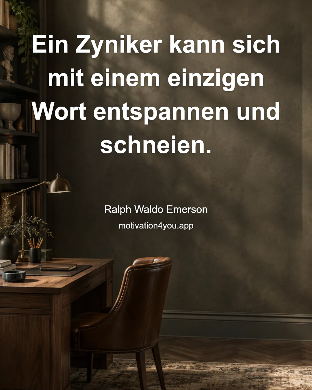 Ein Zyniker kann sich mit einem einzigen Wort entspannen und schneien.