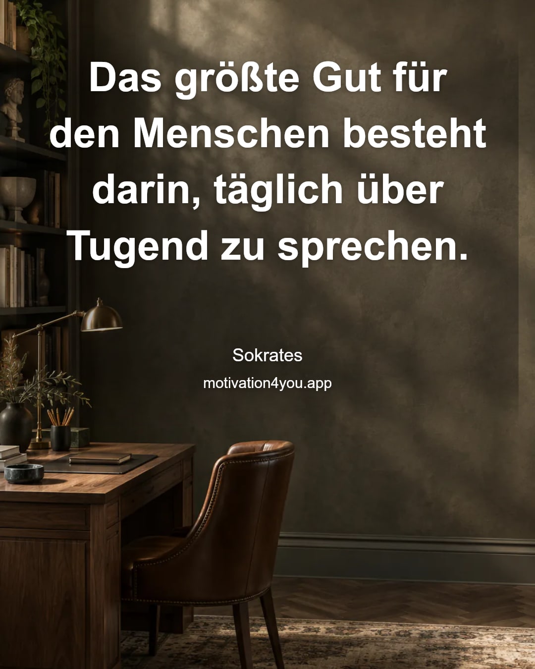 Das größte Gut für den Menschen besteht darin, täglich über Tugend zu sprechen.