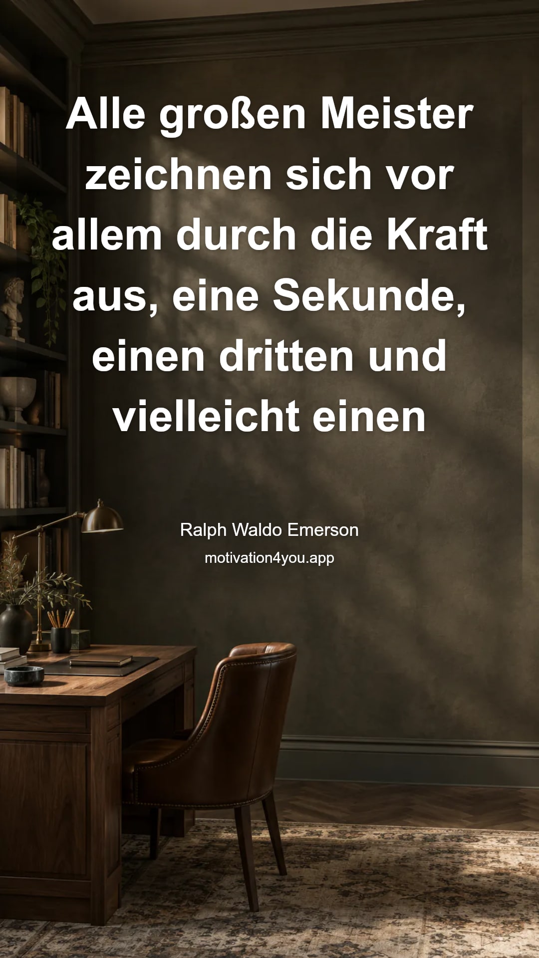 Alle großen Meister zeichnen sich vor allem durch die Kraft aus, eine Sekunde, einen dritten und vielleicht einen vierten Schritt in einer kontinuierlichen Linie hinzuzufügen. Viele Menschen hatten den ersten Schritt getan. Mit jedem zusätzlichen Schritt erhöht ihr den Wert von euch als erstes enorm.