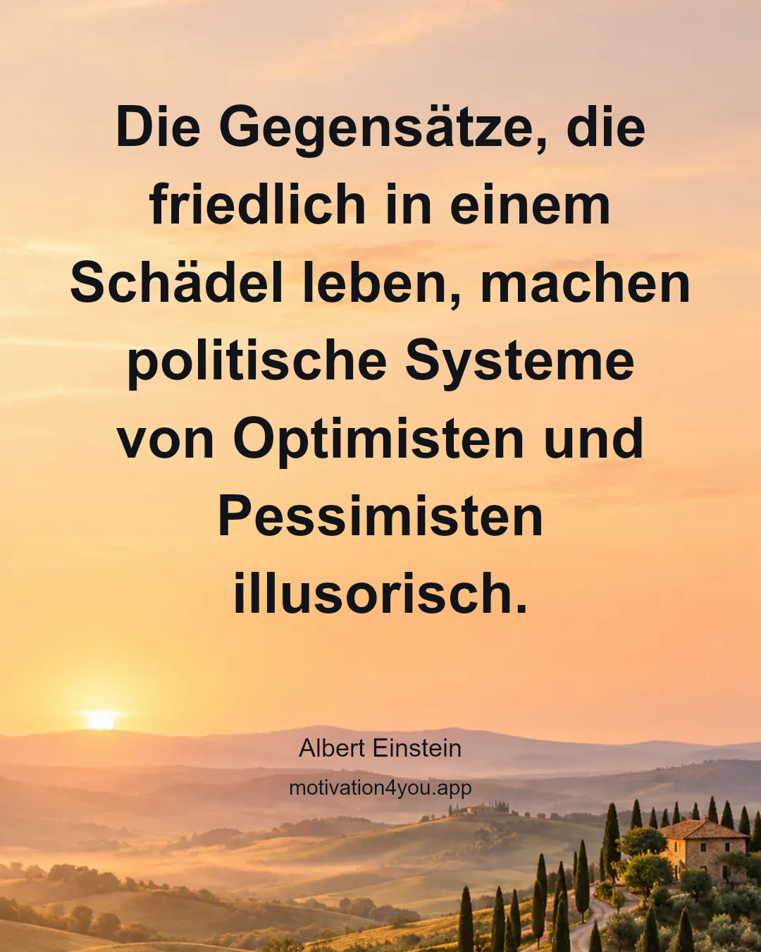 Die Gegensätze, die friedlich in einem Schädel leben, machen politische Systeme von Optimisten und Pessimisten illusorisch.