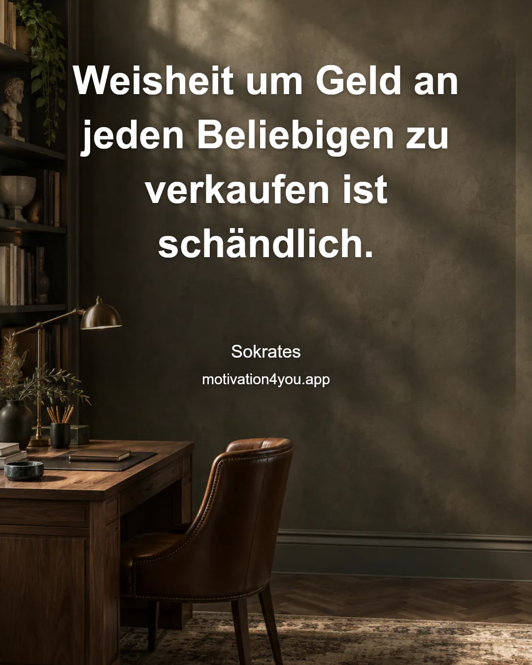 Weisheit um Geld an jeden Beliebigen zu verkaufen ist schändlich.