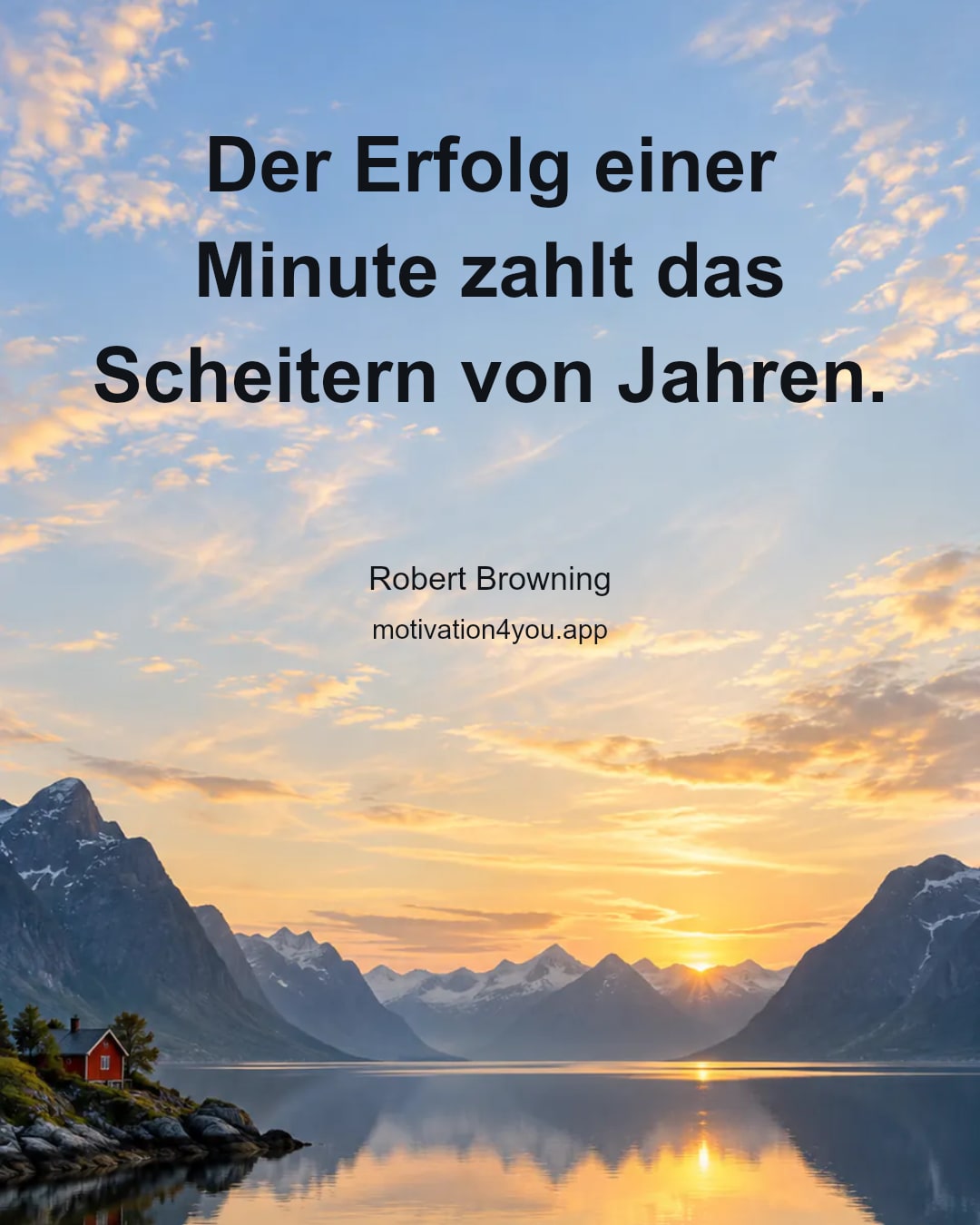 Der Erfolg einer Minute zahlt das Scheitern von Jahren.
