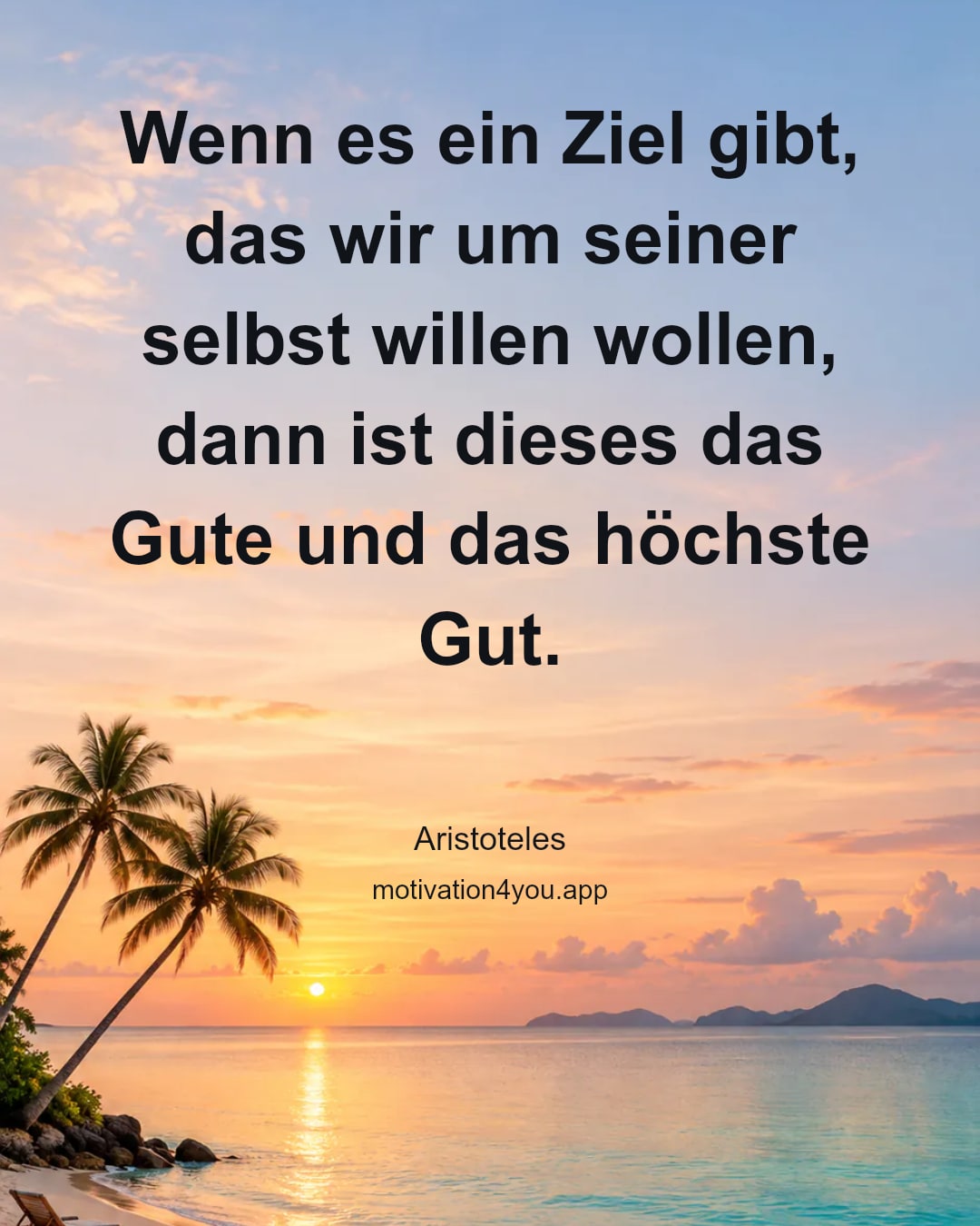 Wenn es ein Ziel gibt, das wir um seiner selbst willen wollen, dann ist dieses das Gute und das höchste Gut.