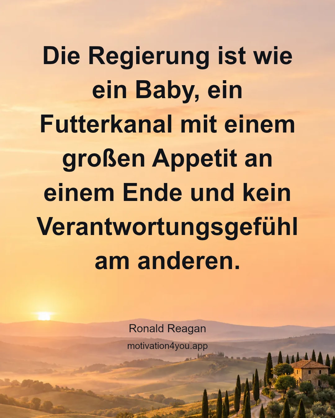 Die Regierung ist wie ein Baby, ein Futterkanal mit einem großen Appetit an einem Ende und kein Verantwortungsgefühl am anderen.
