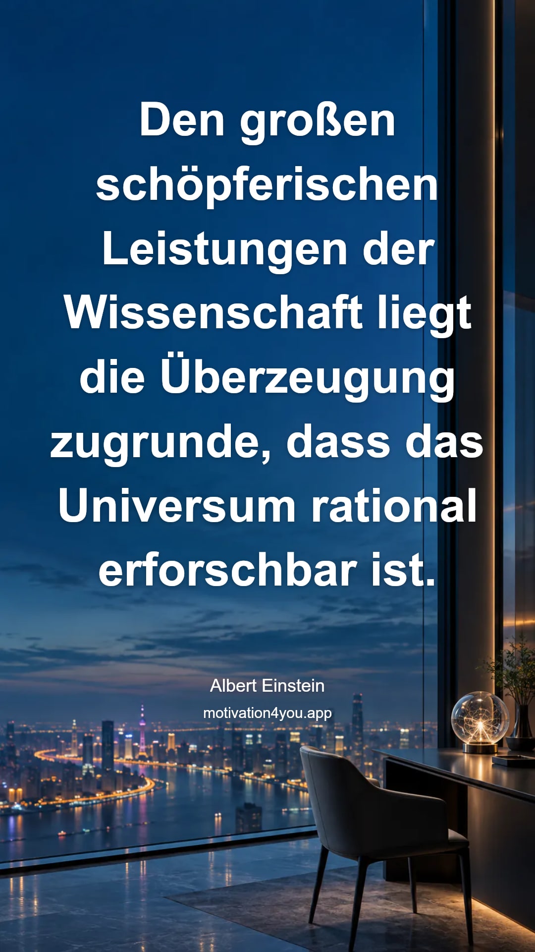Den großen schöpferischen Leistungen der Wissenschaft liegt die Überzeugung zugrunde, dass das Universum rational erforschbar ist.
