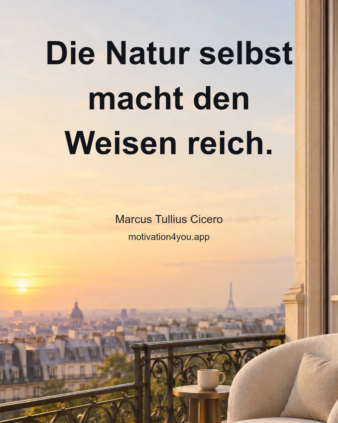 Die Natur selbst macht den Weisen reich.