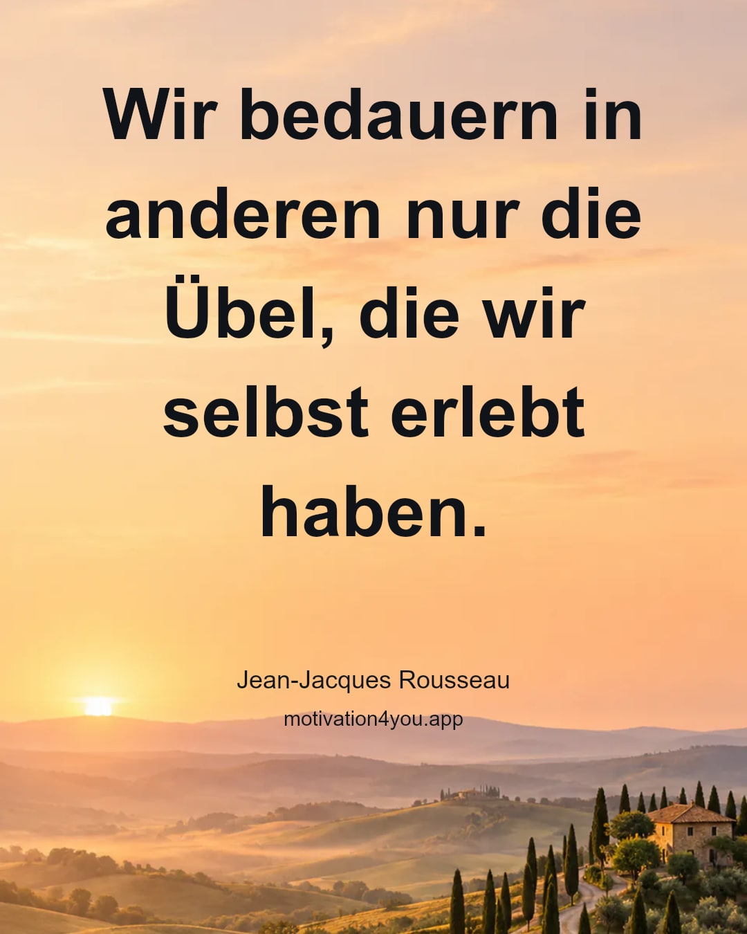 Wir bedauern in anderen nur die Übel, die wir selbst erlebt haben.