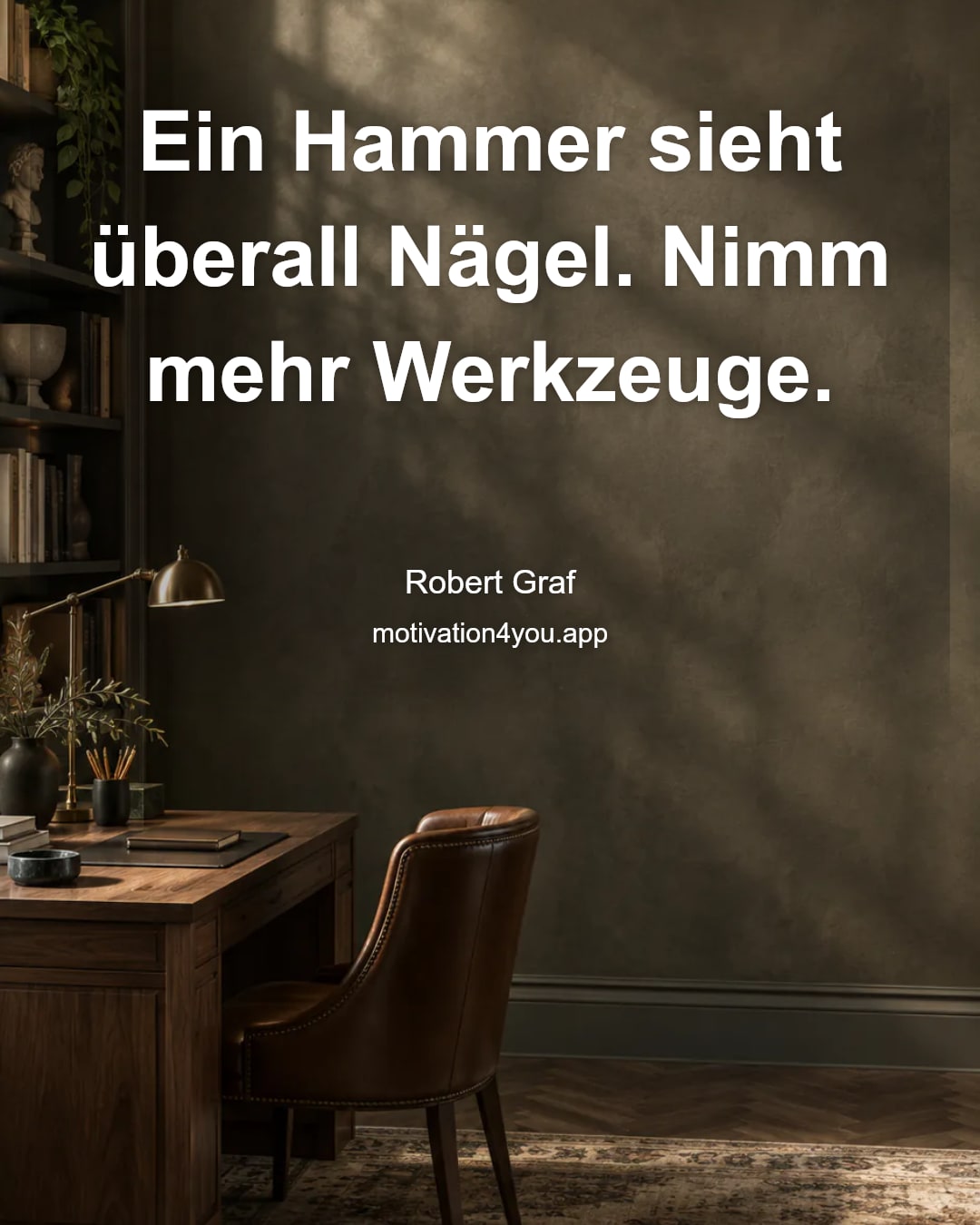 Ein Hammer sieht überall Nägel. Nimm mehr Werkzeuge.