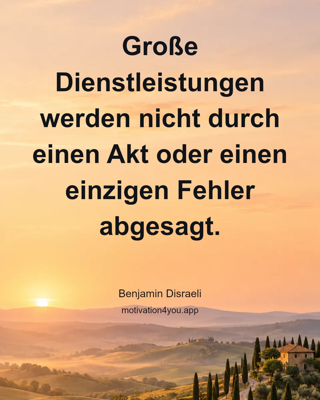 Große Dienstleistungen werden nicht durch einen Akt oder einen einzigen Fehler abgesagt.