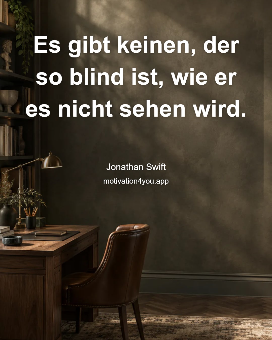 Es gibt keinen, der so blind ist, wie er es nicht sehen wird.