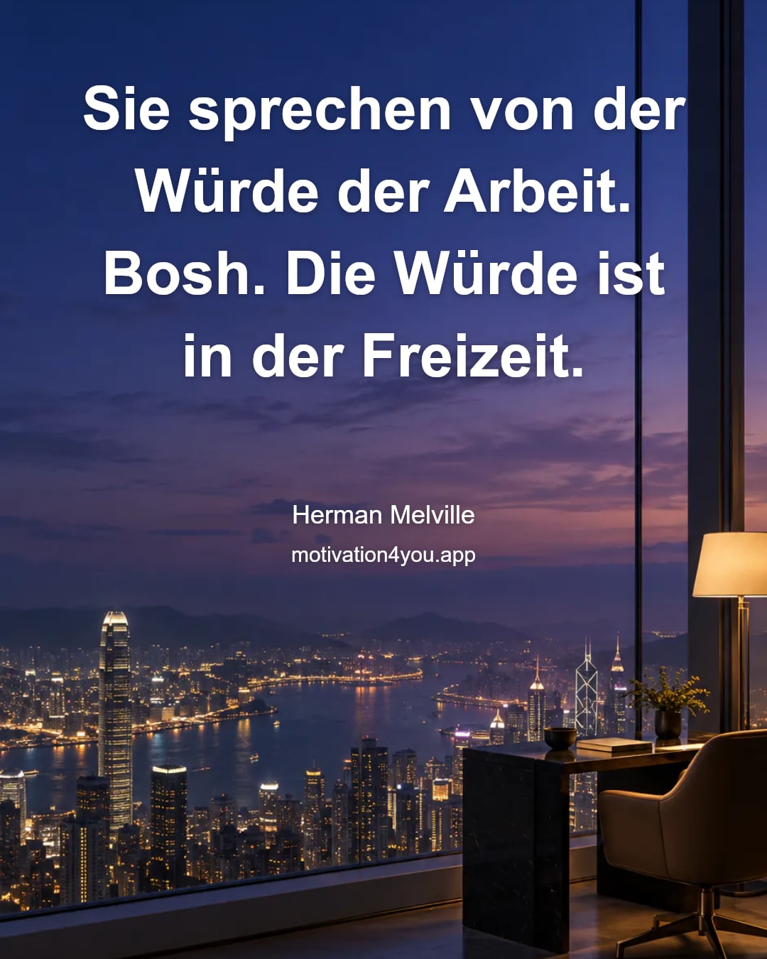 Sie sprechen von der Würde der Arbeit. Bosh. Die Würde ist in der Freizeit.